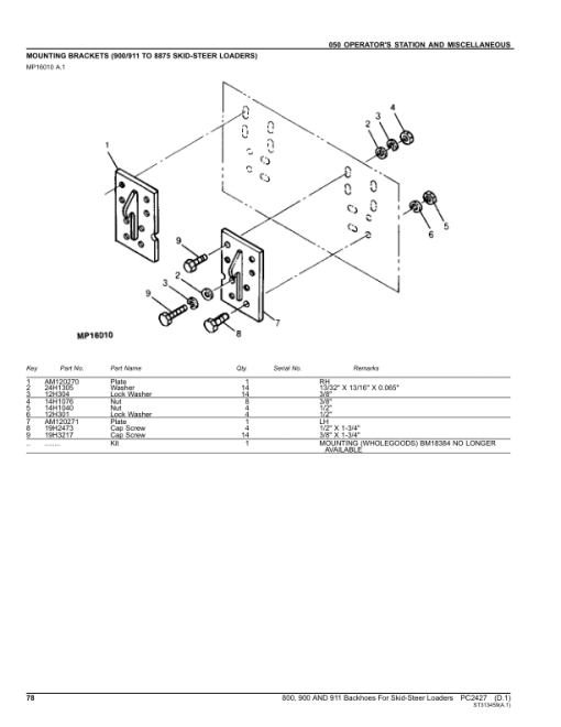 John Deere 800, PRO900, PRO911 Backhoes Attachments (SN 010001 – 025000) Parts Catalog Manual - PC2427 - Image 3