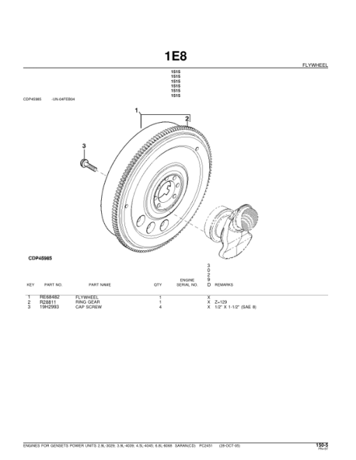 John Deere Engines for Gensets Power Units Engines Parts Catalog Manual - PC2451 - Image 2