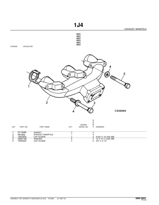 John Deere 3029, 4039, 4.5L, 6.8L Engines Parts Catalog Manual - PC2465 - Image 4