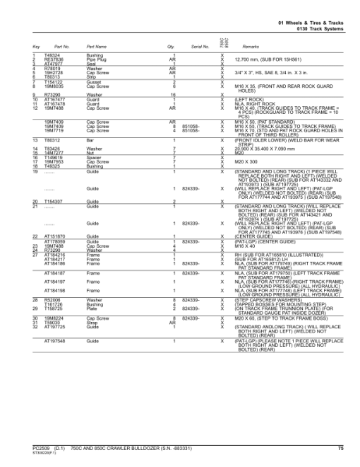 John Deere 750C, 850C Crawler Dozers (SN before - 883331) Parts Catalog Manual - PC2509 - Image 3