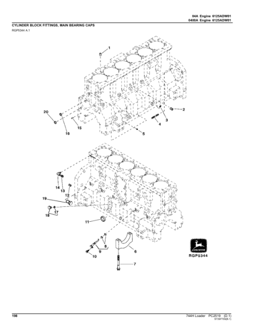 John Deere 744H Loaders Parts Catalog Manual - PC2519 - Image 2