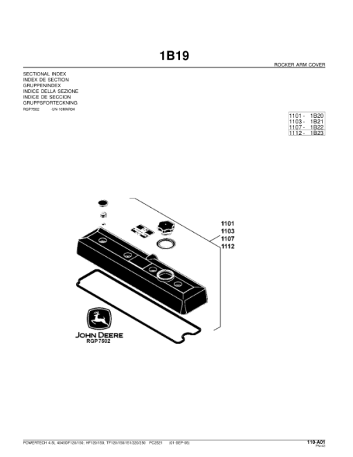 John Deere 4.5L, 4045TF250, 4045DF120, 4045DF150, 4045HF120, 4045HF150, 4045TF120, 4045TF150, 4045TF151, 4045TF220 Engines Parts Catalog Manual - PC2521 - Image 3