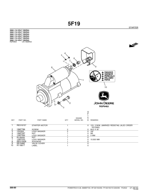 John Deere 6.8L Engines (see description for applicable model) Parts Catalog Manual - PC2522 - Image 2