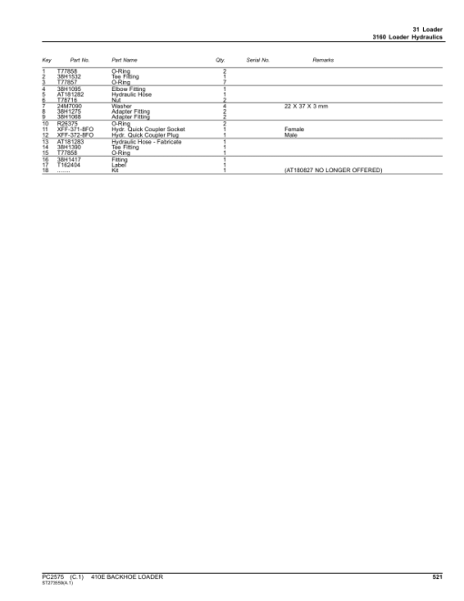 John Deere 410E Backhoe Loaders Parts Catalog Manual - PC2575 - Image 4