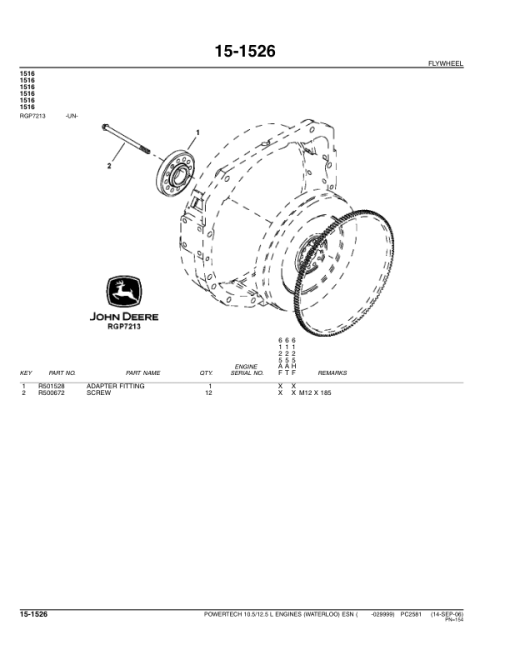 John Deere 10.5L, 12.5L Engines (SN –029999) Parts Catalog Manual - PC2581 - Image 3