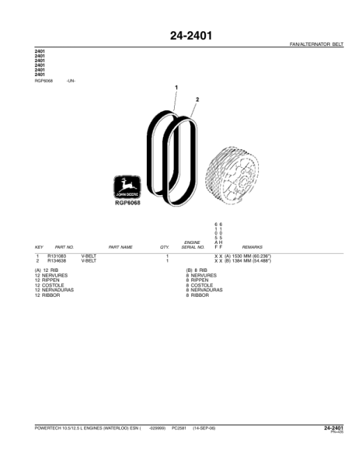 John Deere 10.5L, 12.5L Engines (SN –029999) Parts Catalog Manual - PC2581 - Image 2