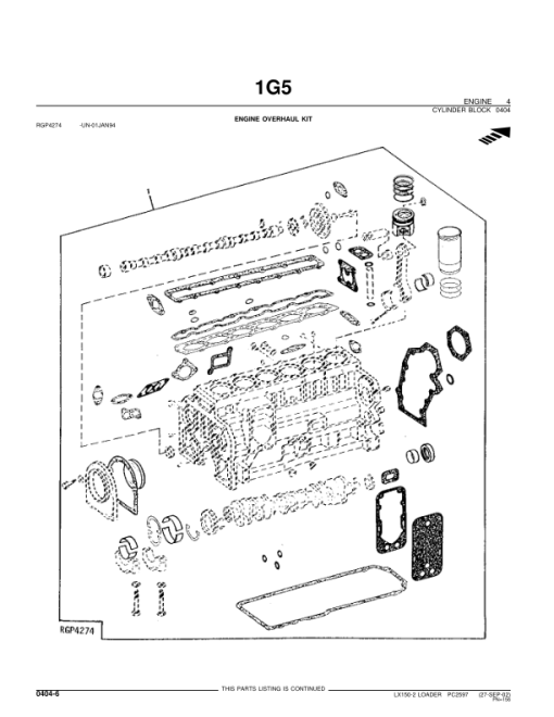 John Deere LX150-2 Loaders Parts Catalog Manual - PC2597 - Image 2