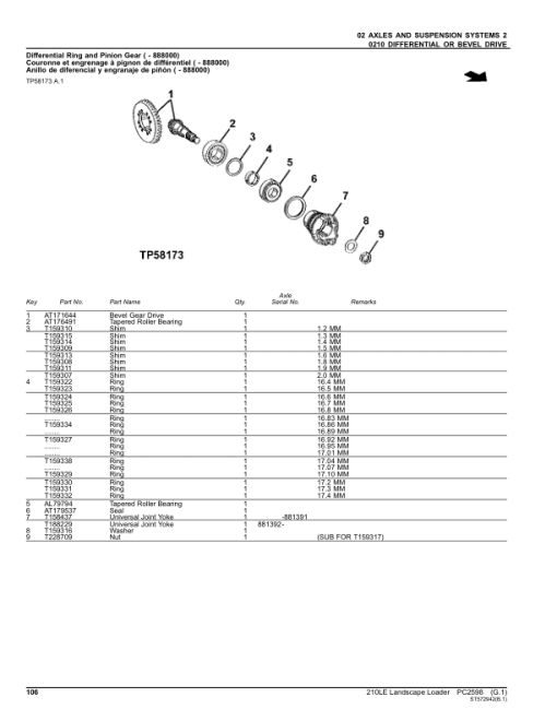 John Deere 210LE Landscape Loaders Parts Catalog Manual - PC2598 - Image 4