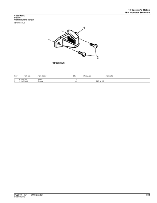 John Deere 544H LL, 544H, TC54H Loaders Parts Catalog Manual - PC2610 - Image 4