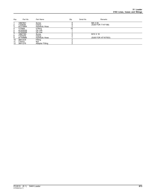 John Deere 544H LL, 544H, TC54H Loaders Parts Catalog Manual - PC2610 - Image 3