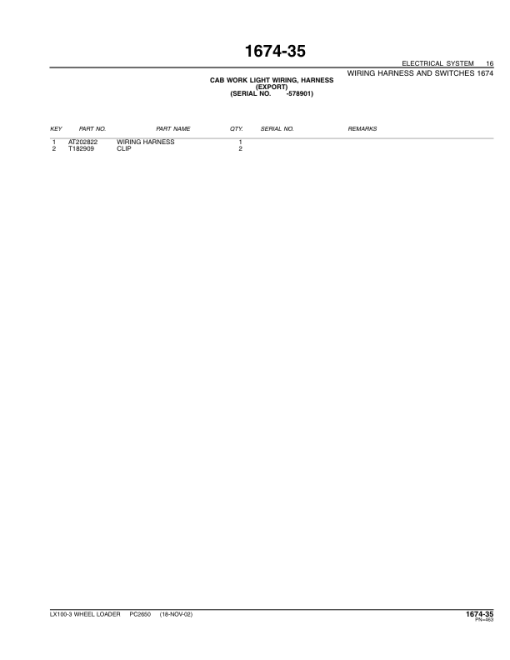 John Deere EX100-3 Loaders Parts Catalog Manual - PC2650 - Image 4