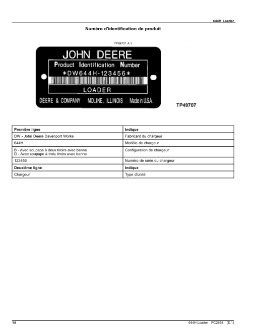 John Deere 644H Loaders Parts Catalog Manual - PC2658 - Image 4