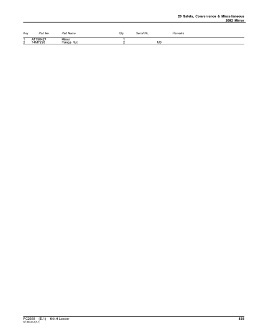 John Deere 644H Loaders Parts Catalog Manual - PC2658 - Image 3