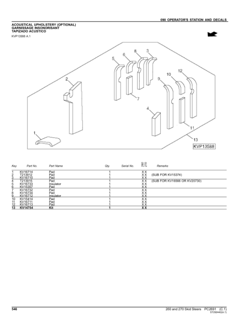 John Deere 260, 270 Skid Steers Parts Catalog Manual - PC2691 - Image 4