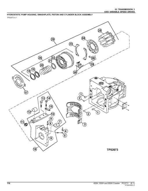 John Deere 450H, 550H, 650H Crawlers Parts Catalog Manual - PC2711 - Image 2