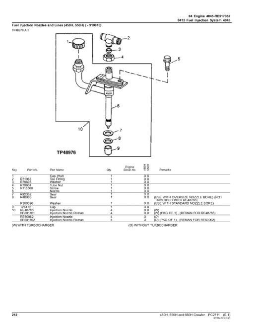 John Deere 450H, 550H, 650H Crawlers Parts Catalog Manual - PC2711 - Image 4