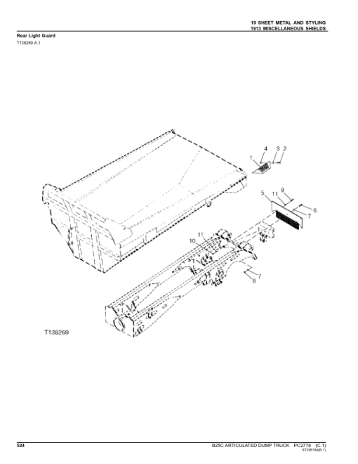 John Deere B25C Articulated Dump Trucks Parts Catalog Manual - PC2778 - Image 3