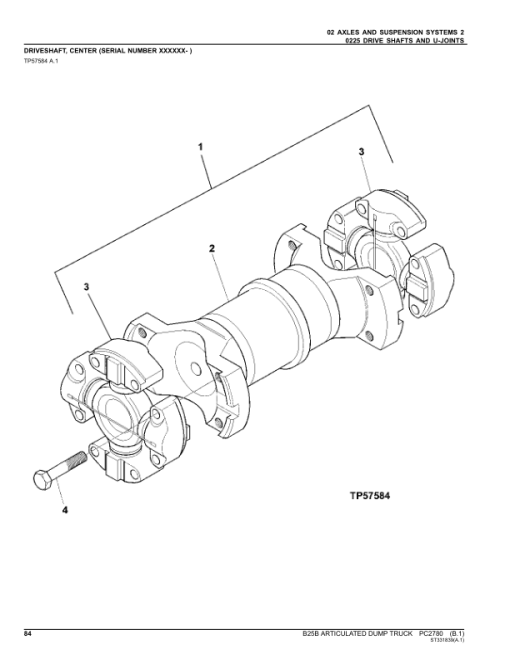 John Deere B25B Articulated Dump Trucks Parts Catalog Manual - PC2780 - Image 3