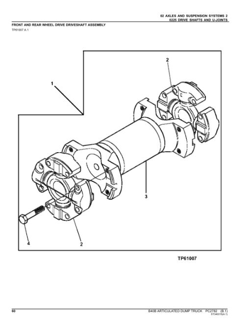 John Deere B40B Articulated Dump Trucks Parts Catalog Manual - PC2782 - Image 2