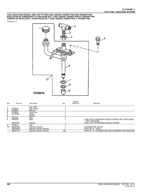 John Deere 700H Crawler Dozers Parts Catalog Manual - PC2793 - Image 3