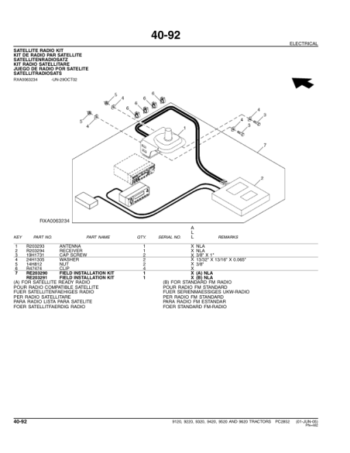 John Deere 9120, 9220, 9320, 9420, 9520, 9620 Scraper Tractors Parts Catalog Manual - PC2852 - Image 4