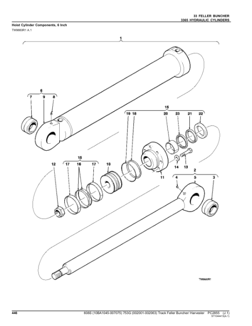 John Deere 608S, 753G Tracked Feller Bunchers (SN 10BA1045–007075 & 002001–002063) Parts Catalog Manual - PC2855 - Image 2