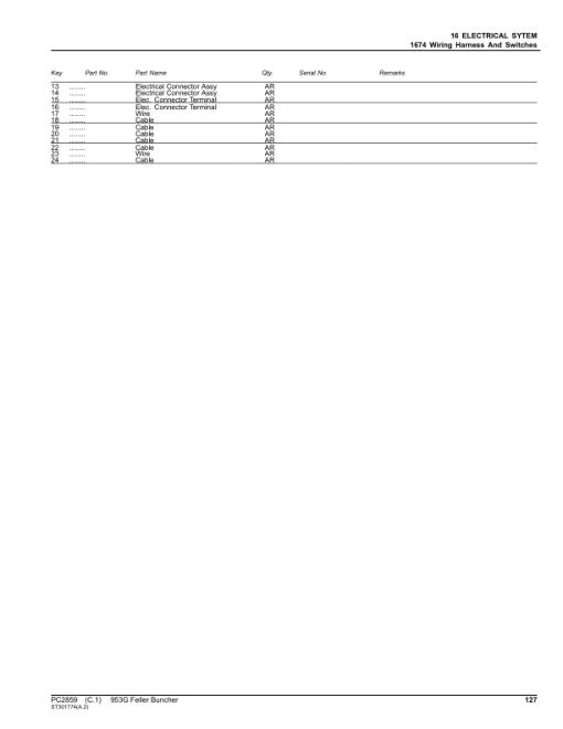 John Deere 953G Tracked Feller Bunchers (SN 004001-004004) Parts Catalog Manual - PC2859 - Image 4