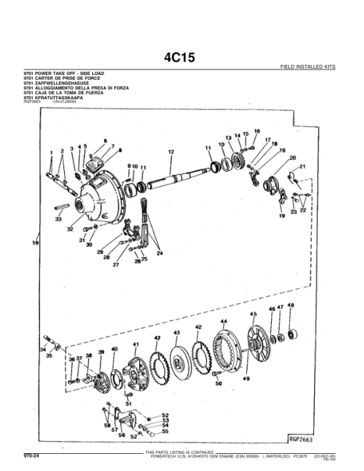 John Deere 12.5L, 6125HF070 Engines (SN after 030000 –) Parts Catalog Manual - PC2875 - Image 3