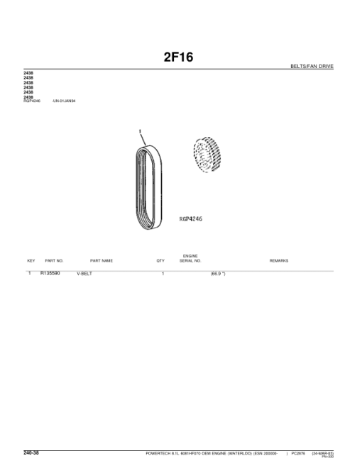 John Deere 8.1L, 6081HF070 Engines (SN after 200000 –) Parts Catalog Manual - PC2876 - Image 4