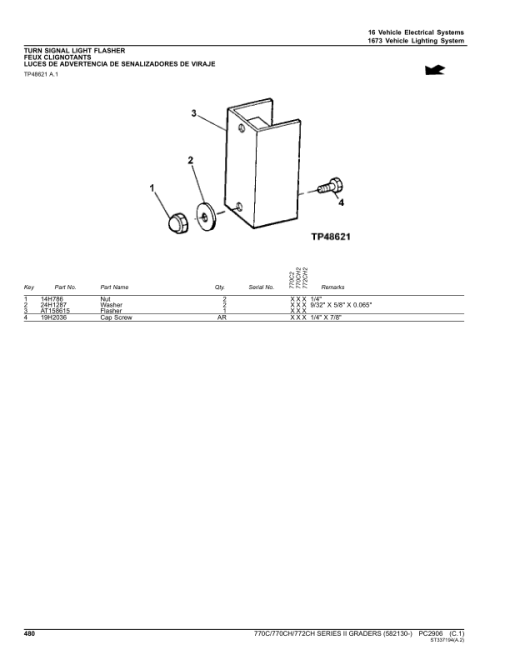 John Deere 770C, 770CH, 772CH Motor Graders (SN 582130 -) Parts Catalog Manual - PC2906 - Image 2