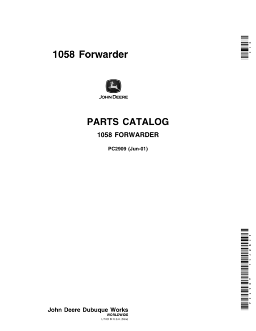 John Deere 1058 Forwarders Parts Catalog Manual - PC2909