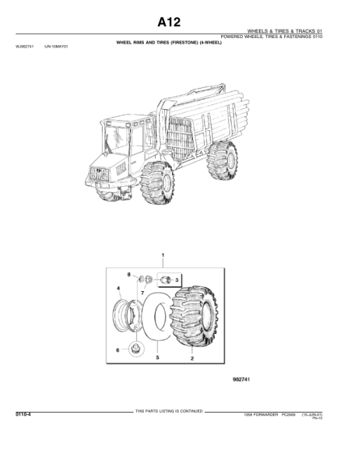 John Deere 1058 Forwarders Parts Catalog Manual - PC2909 - Image 4