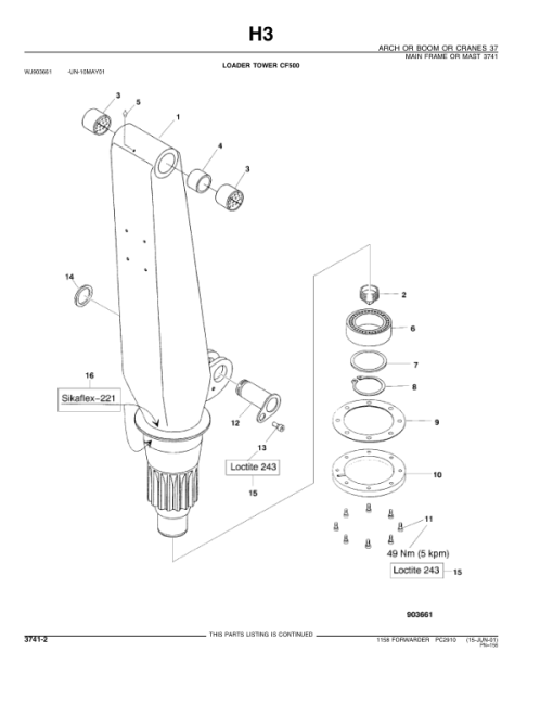 John Deere 1158 Forwarders Parts Catalog Manual - PC2910 - Image 4