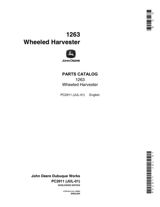 John Deere 1263 Wheeled Harvesters Parts Catalog Manual - PC2911