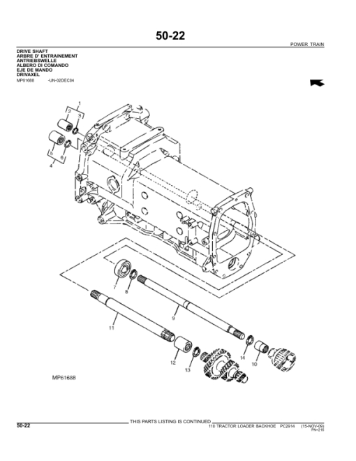 John Deere 110TLB Tractor Loader Backhoe Parts Catalog Manual - PC2914 - Image 4