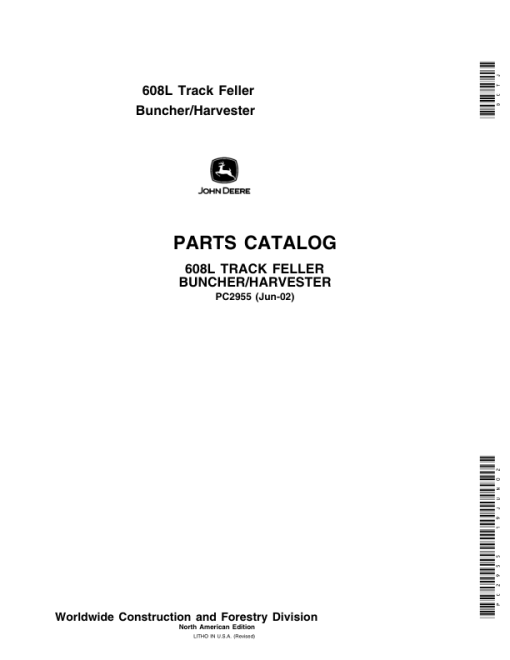 John Deere 608L Tracked Feller Bunchers Parts Catalog Manual - PC2955