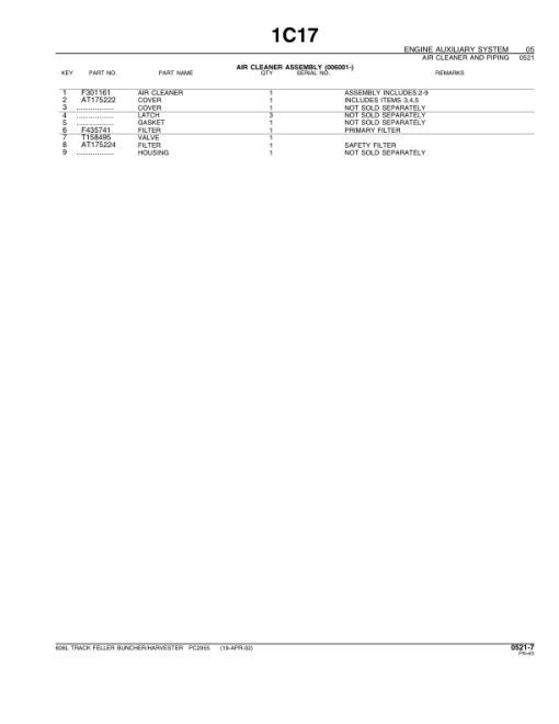 John Deere 608L Tracked Feller Bunchers Parts Catalog Manual - PC2955 - Image 3