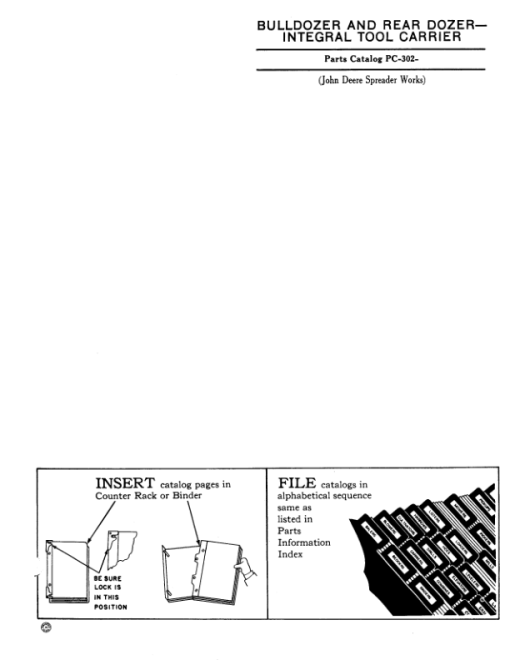 John Deere MC100, DZ10, DZ600 Attachments (See description) Parts Catalog Manual - PC302