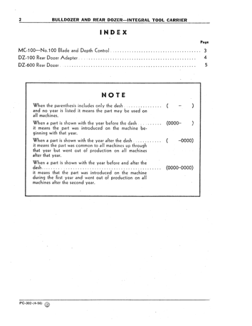 John Deere MC100, DZ10, DZ600 Attachments (See description) Parts Catalog Manual - PC302 - Image 3