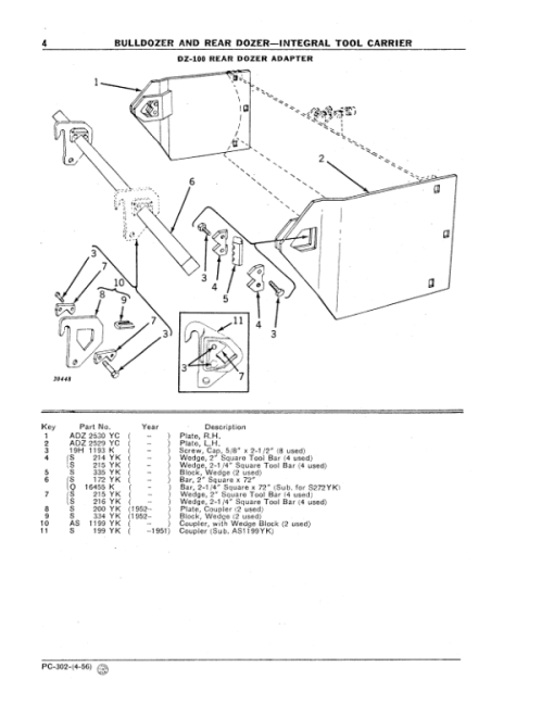 John Deere MC100, DZ10, DZ600 Attachments (See description) Parts Catalog Manual - PC302 - Image 4