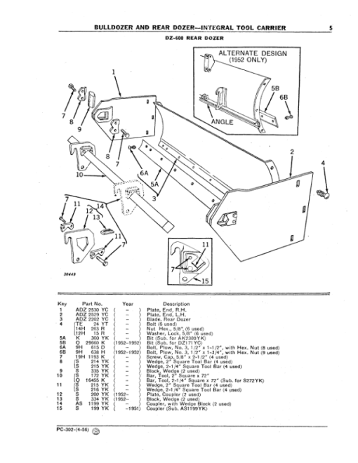 John Deere MC100, DZ10, DZ600 Attachments (See description) Parts Catalog Manual - PC302 - Image 2