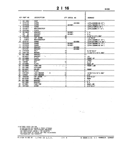 John Deere 644B Loaders (European Version) Parts Catalog Manual - PC3126 - Image 2