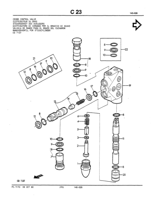 John Deere 9505, 9510, 9511 Backhoe Attachments Parts Catalog Manual - PC3170 - Image 4