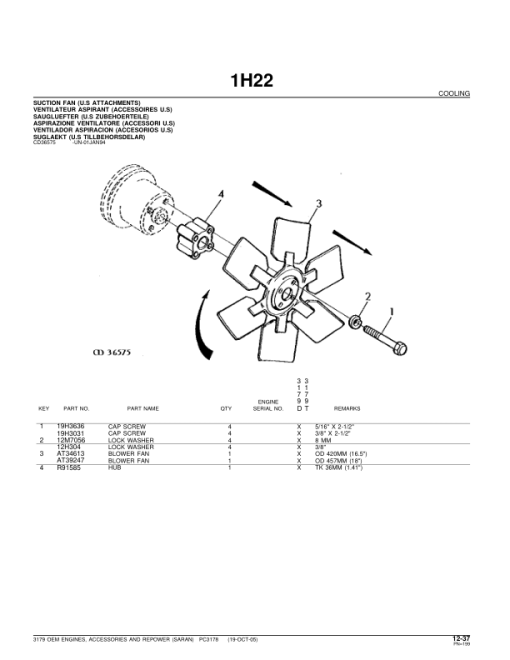 John Deere 3179 Engines Parts Catalog Manual - PC3178 - Image 4