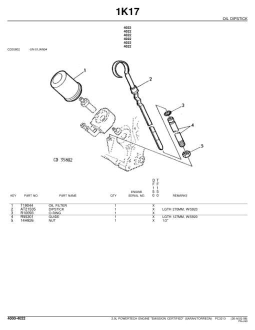 John Deere 2.9L Engines Parts Catalog Manual - PC3213 - Image 4