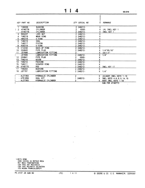 John Deere 410 Backhoes (EU VERSION - MANNHEIM) Parts Catalog Manual - PC4137 - Image 2