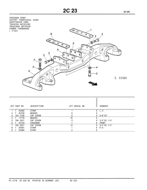 John Deere 455 Crawlers Parts Catalog Manual - PC4178 - Image 2