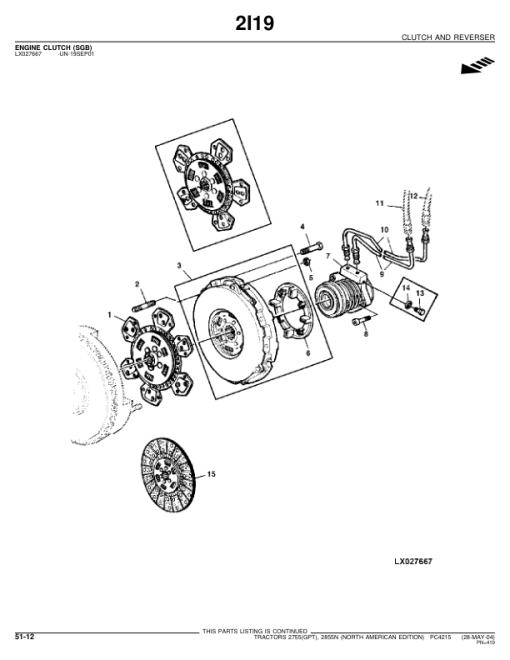 John Deere 2755, 2855N Tractors Parts Catalog Manual - PC4215 - Image 4