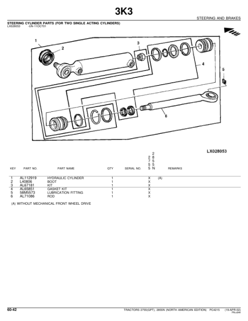 John Deere 2755, 2855N Tractors Parts Catalog Manual - PC4215 - Image 2