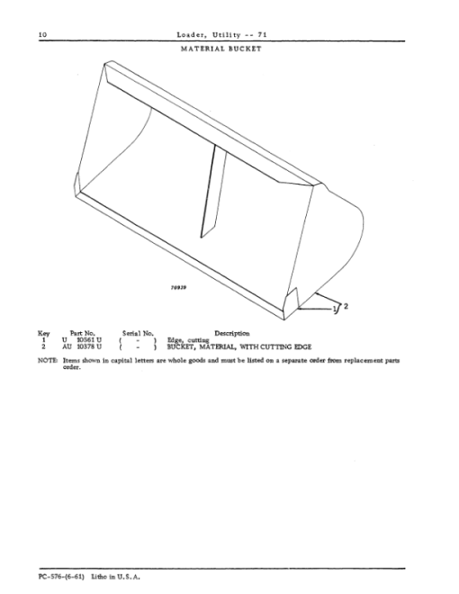 John Deere 71 Attachments (SN John Deere 71 Utility Loader on) Parts Catalog Manual - PC576 - Image 3